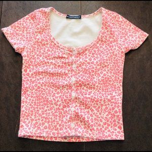Brandy Melville pink cheetah Zelly top